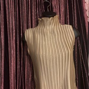 Pleated gold crop top